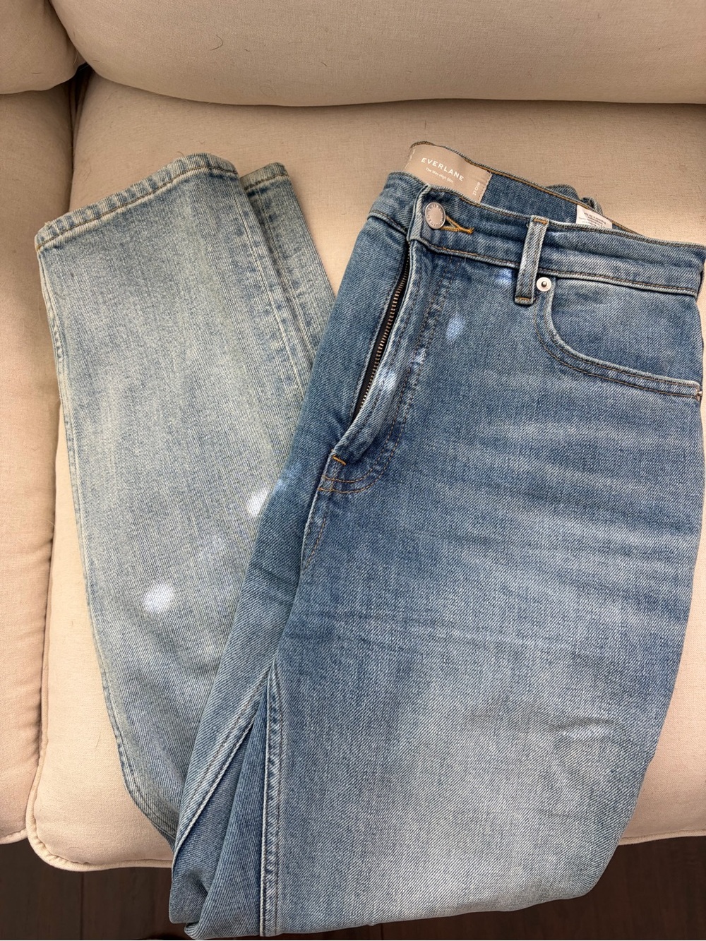 Everlane Straight Leg Jeans in Medium-Light Blue Wash